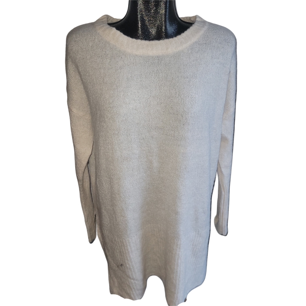 Ichi Cream Colored Alpaca Wool Blend Soft Knit Sweater Size Small